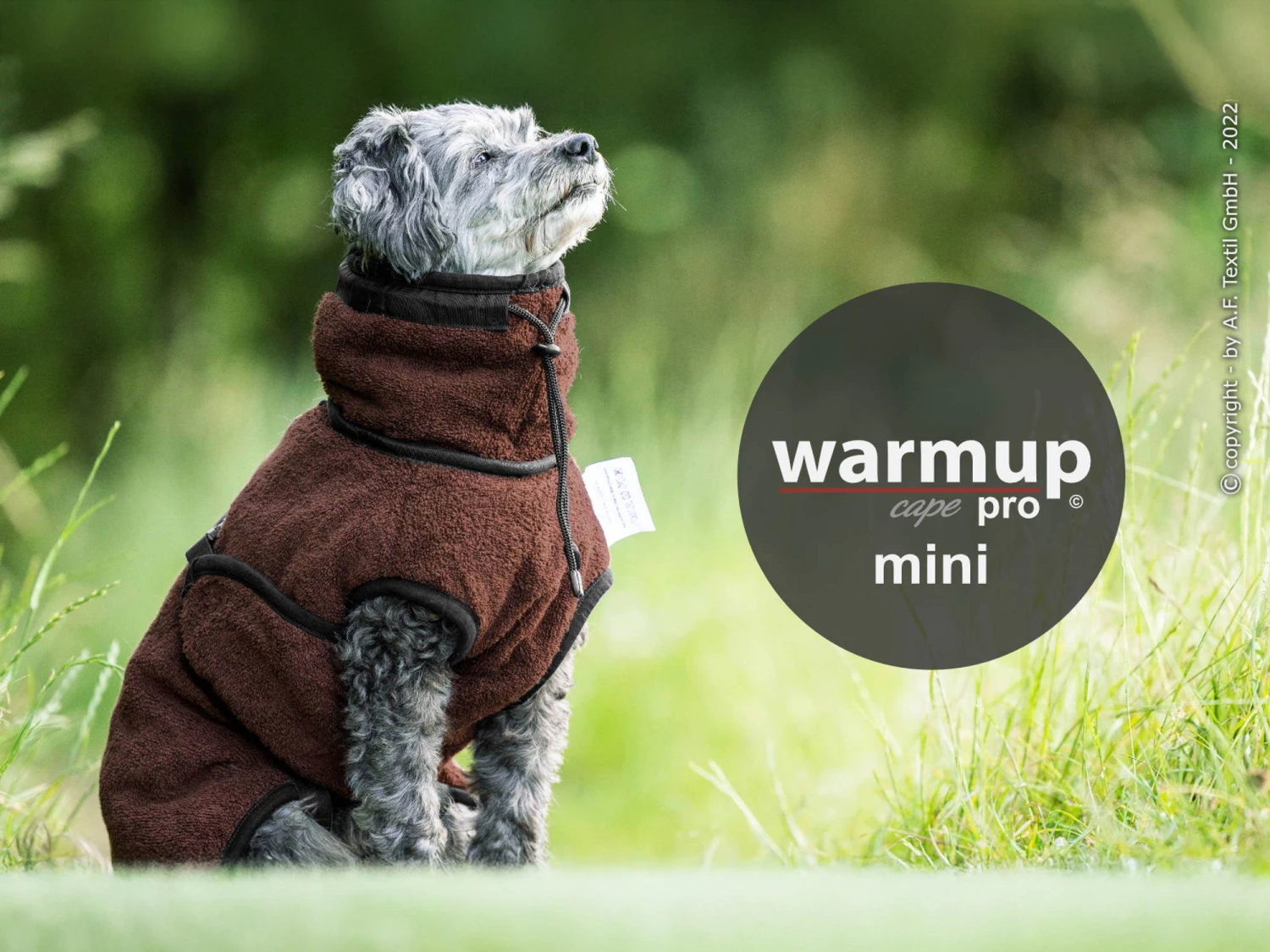Warmup Cape Pro Mini Hundemantel & Bademantel Mocca 2 Warmup Cape Pro Mini Hundemantel & Bademantel Mocca – Bild 2