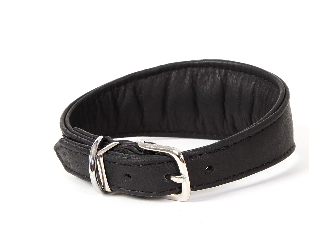 Windhunde Halsband Luxor Nappaleder Schwarz – Bild 2