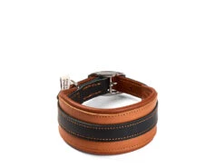 Windhundhalsband WĂŒstenzauber Cognac/schwarz