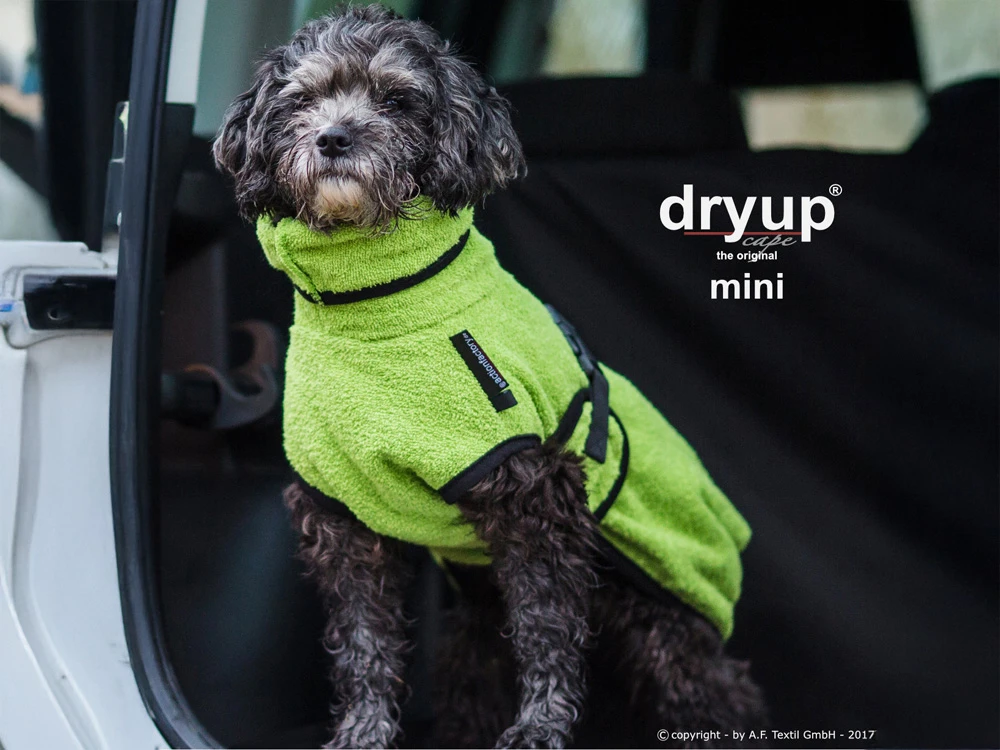Dryup Cape Hundebademantel Mini Kiwi 2 Dryup Cape Hundebademantel Mini Kiwi – Bild 2